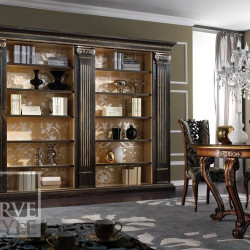 Libreria Royal con damasco vero argento