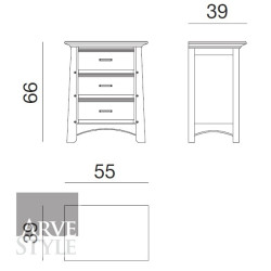 Comodino Naima laccato nero