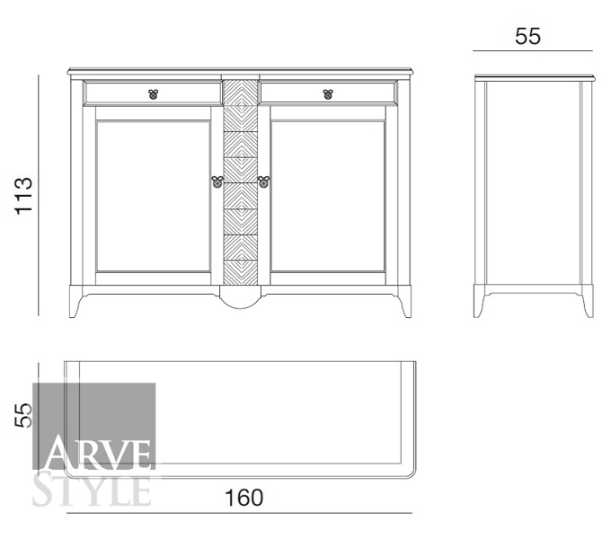 Credenza Salieri 2 ante 2 cassetti