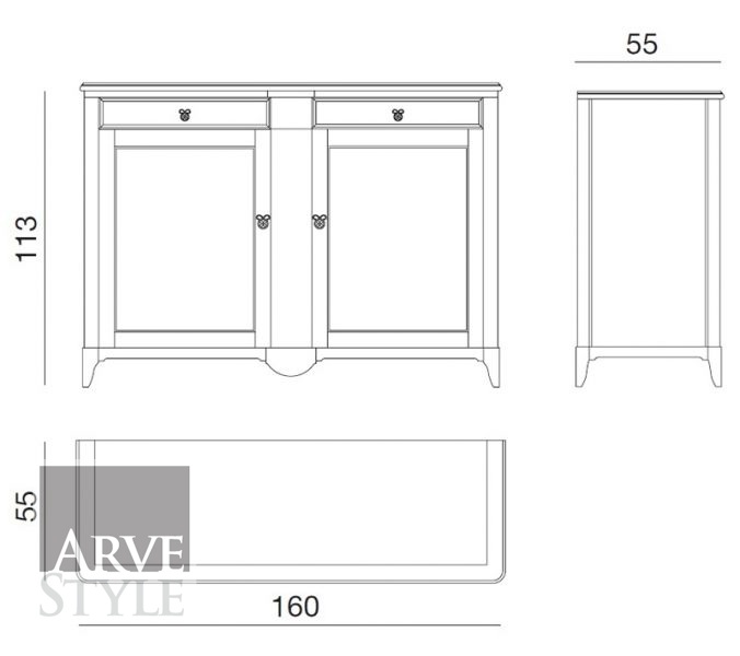 Credenza Salieri 2 ante 2 cassetti